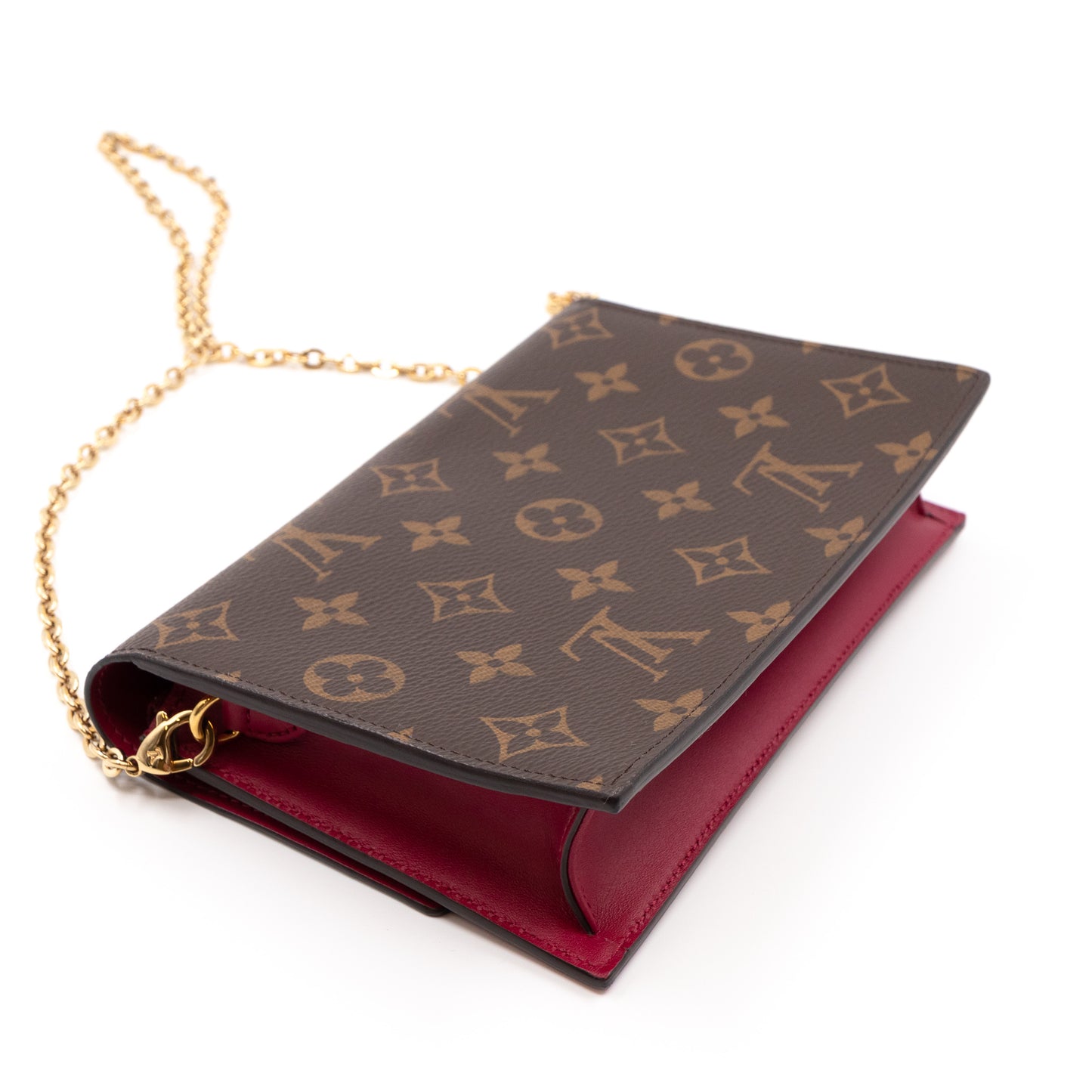 Flore Chain Wallet Monogram Fuchsia