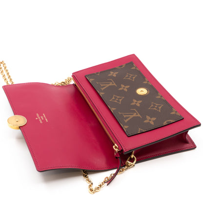 Flore Chain Wallet Monogram Fuchsia