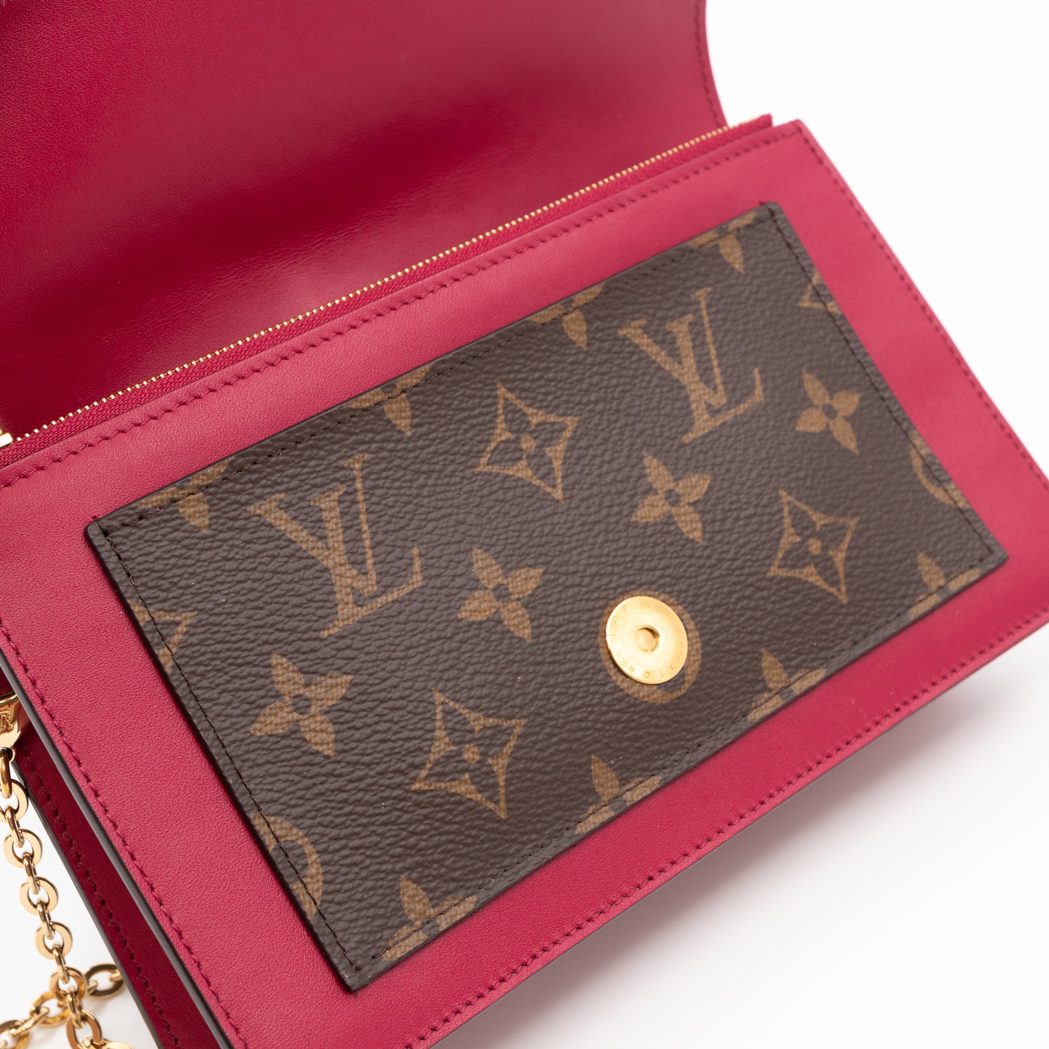 Louis vuitton flore chain wallet monogram sale