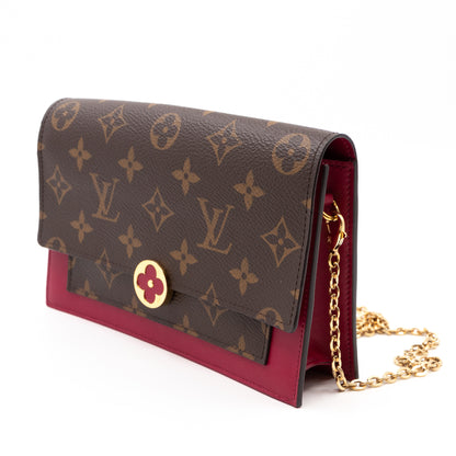 Flore Chain Wallet Monogram Fuchsia