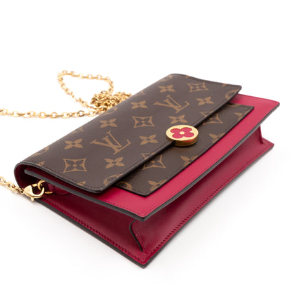 Flore Chain Wallet Monogram Fuchsia