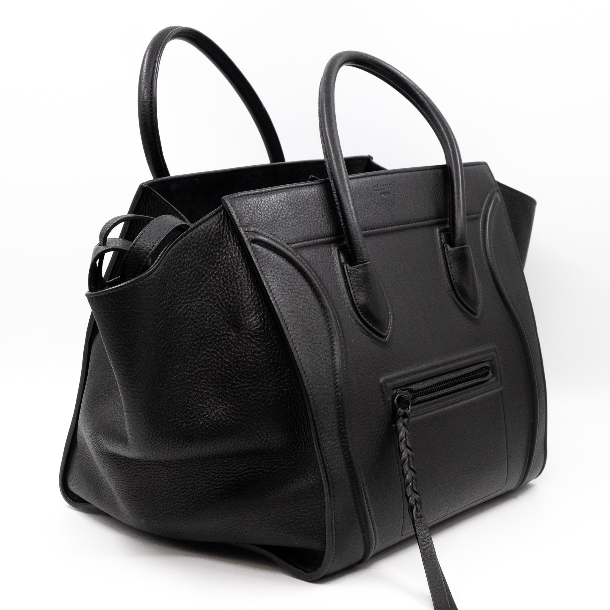 Phantom Medium Luggage Black Leather