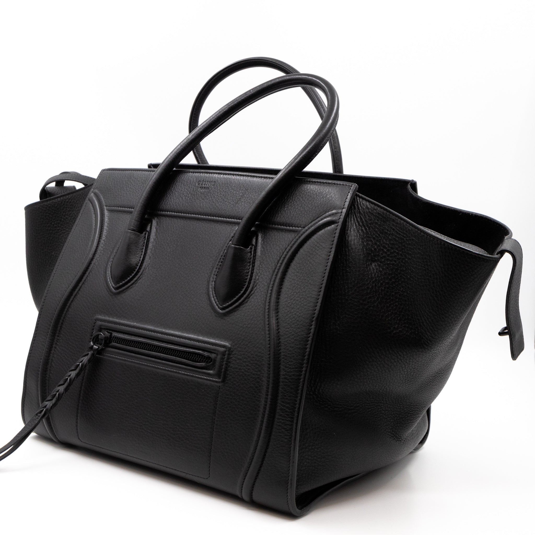 Phantom Medium Luggage Black Leather
