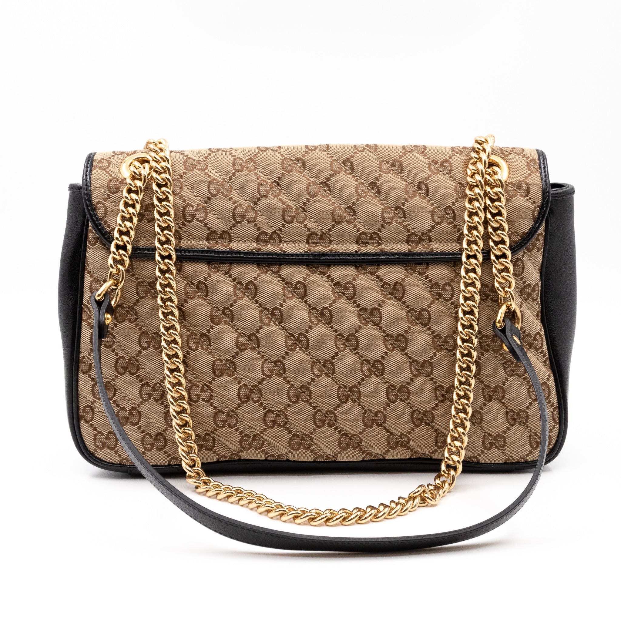 GG Marmont Medium Shoulder Bag Beige Canvas