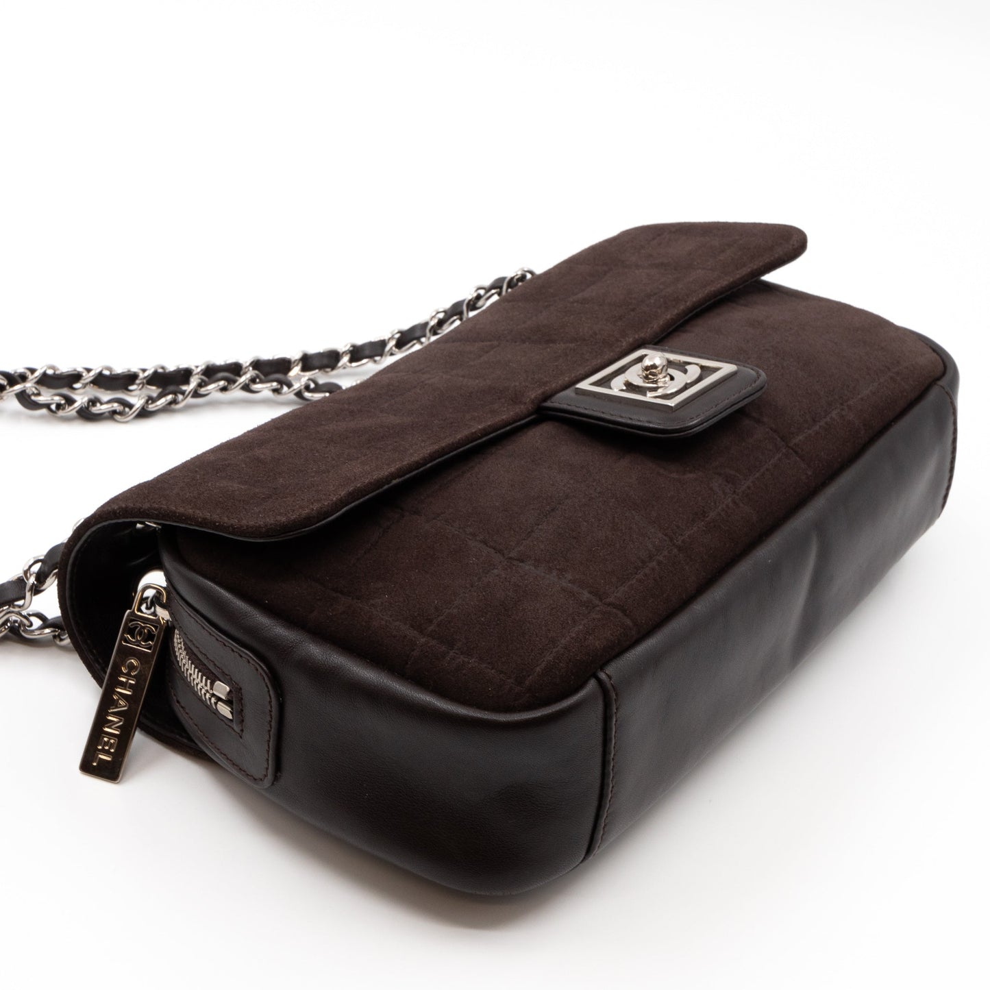 Sport Ligne Flap Bag Brown Suede Leather