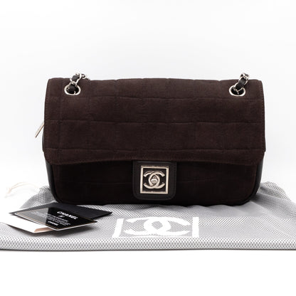 Sport Ligne Flap Bag Brown Suede Leather