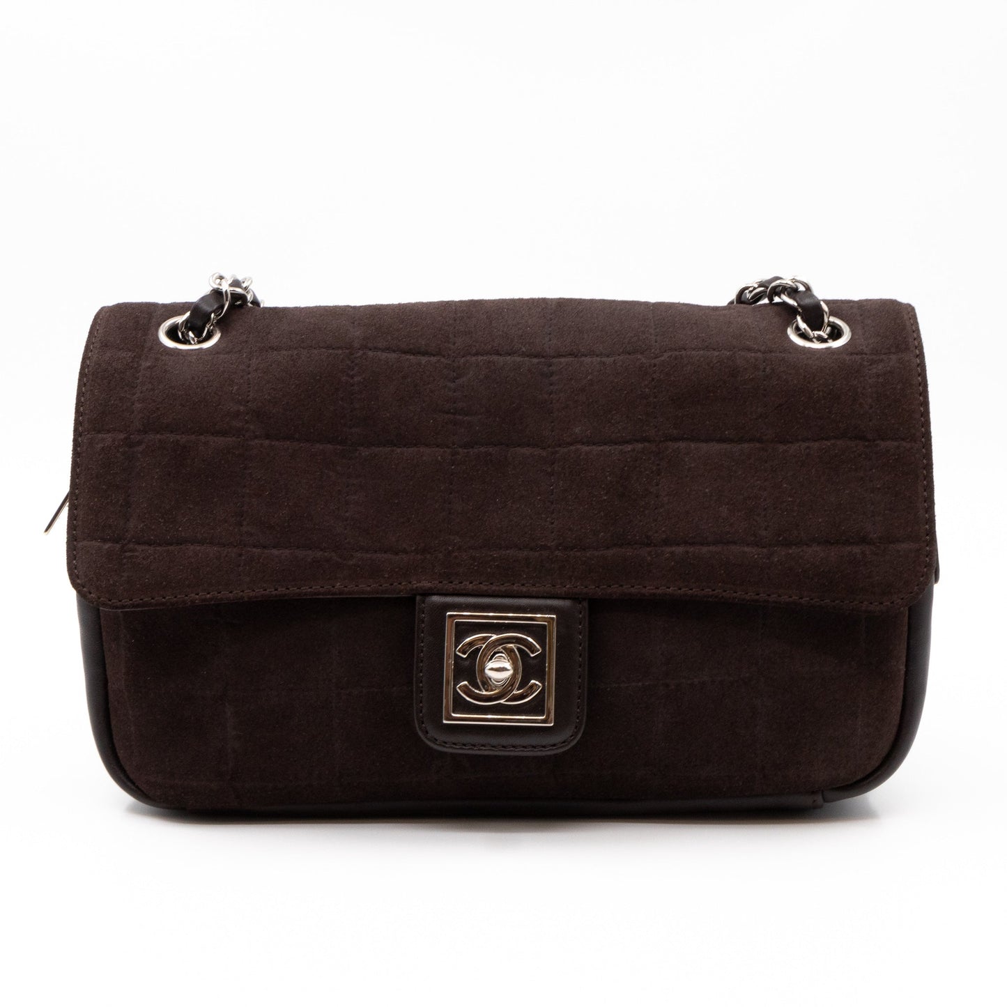 Sport Ligne Flap Bag Brown Suede Leather