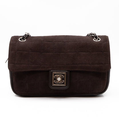 Sport Ligne Flap Bag Brown Suede Leather