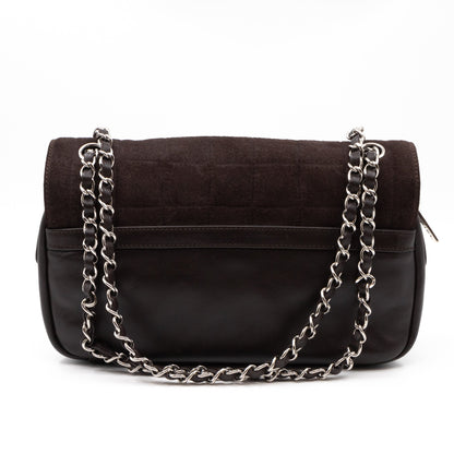 Sport Ligne Flap Bag Brown Suede Leather