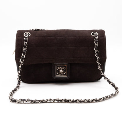 Sport Ligne Flap Bag Brown Suede Leather