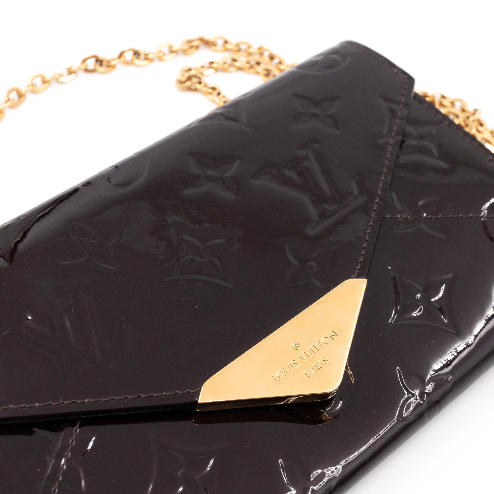 Mira Chain Clutch Vernis	Amarante