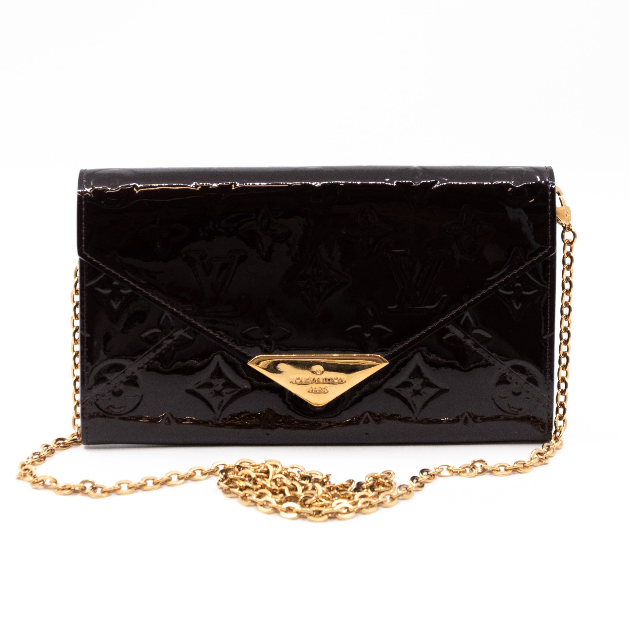 Mira Chain Clutch Vernis	Amarante