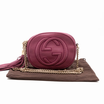 Soho Mini Chain Bag Purple Leather