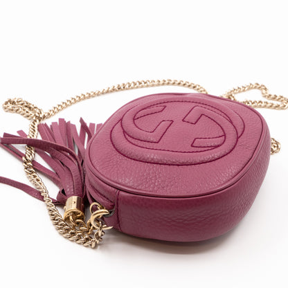 Soho Mini Chain Bag Purple Leather