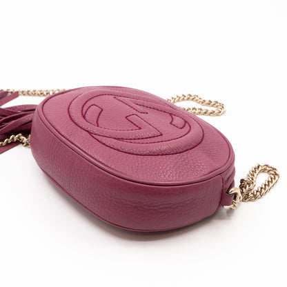 Soho Mini Chain Bag Purple Leather