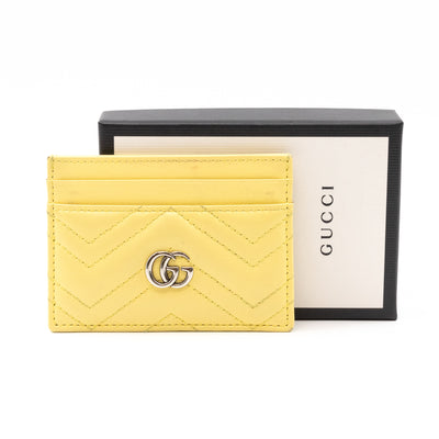 GG Marmont Card Case Yellow Leather