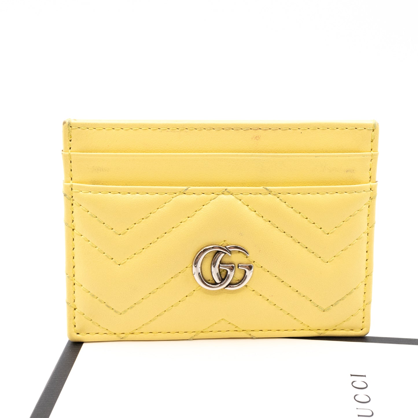 GG Marmont Card Case Yellow Leather