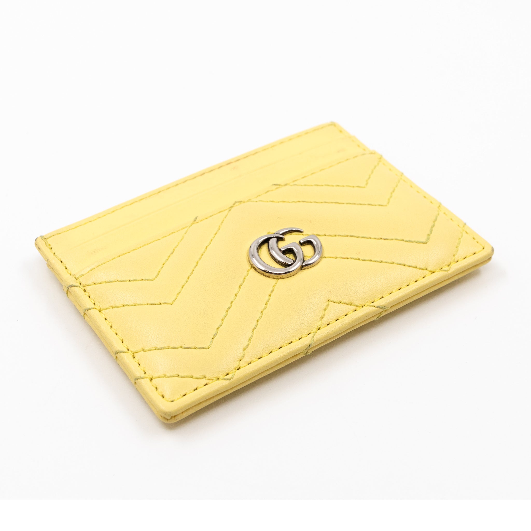 GG Marmont Card Case Yellow Leather