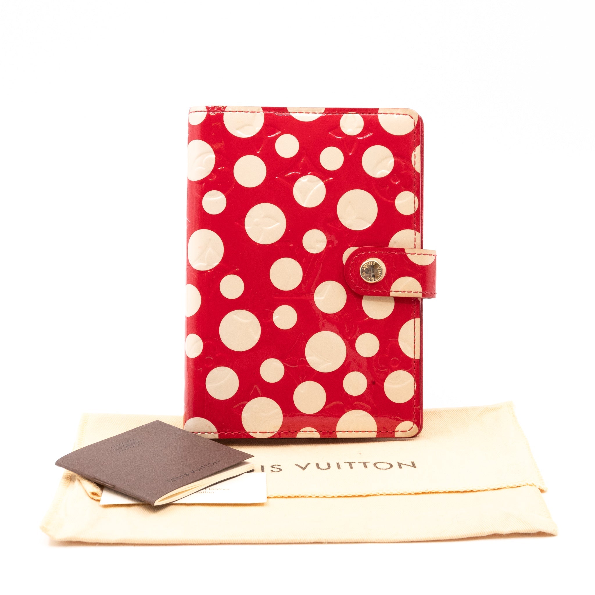 Small Ring Agenda Cover Vernis Red Dots Infinity
