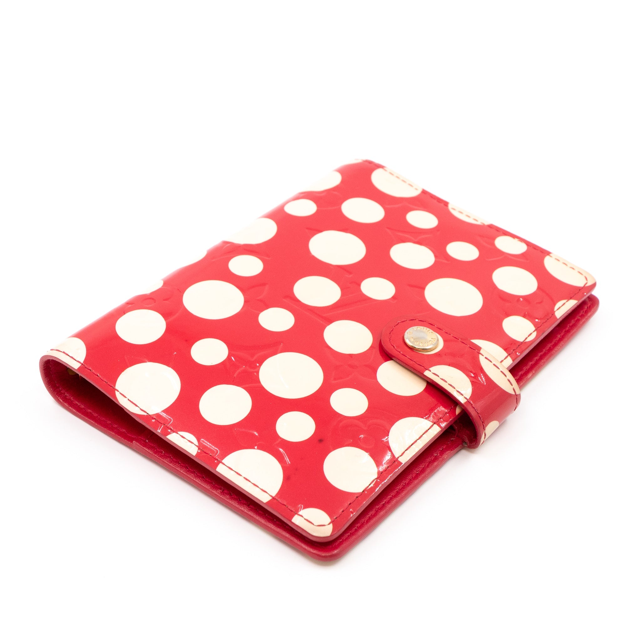 Small Ring Agenda Cover Vernis Red Dots Infinity