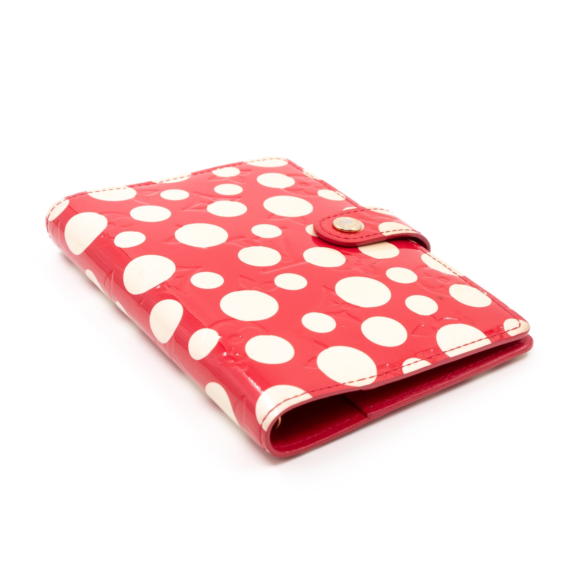 Small Ring Agenda Cover Vernis Red Dots Infinity