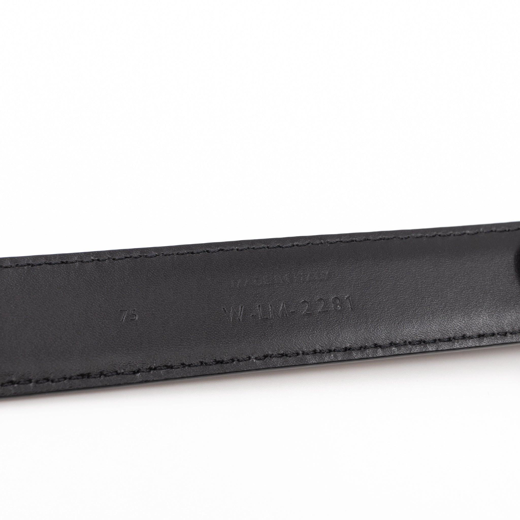Triomphe Black Leather Belt 75 cm