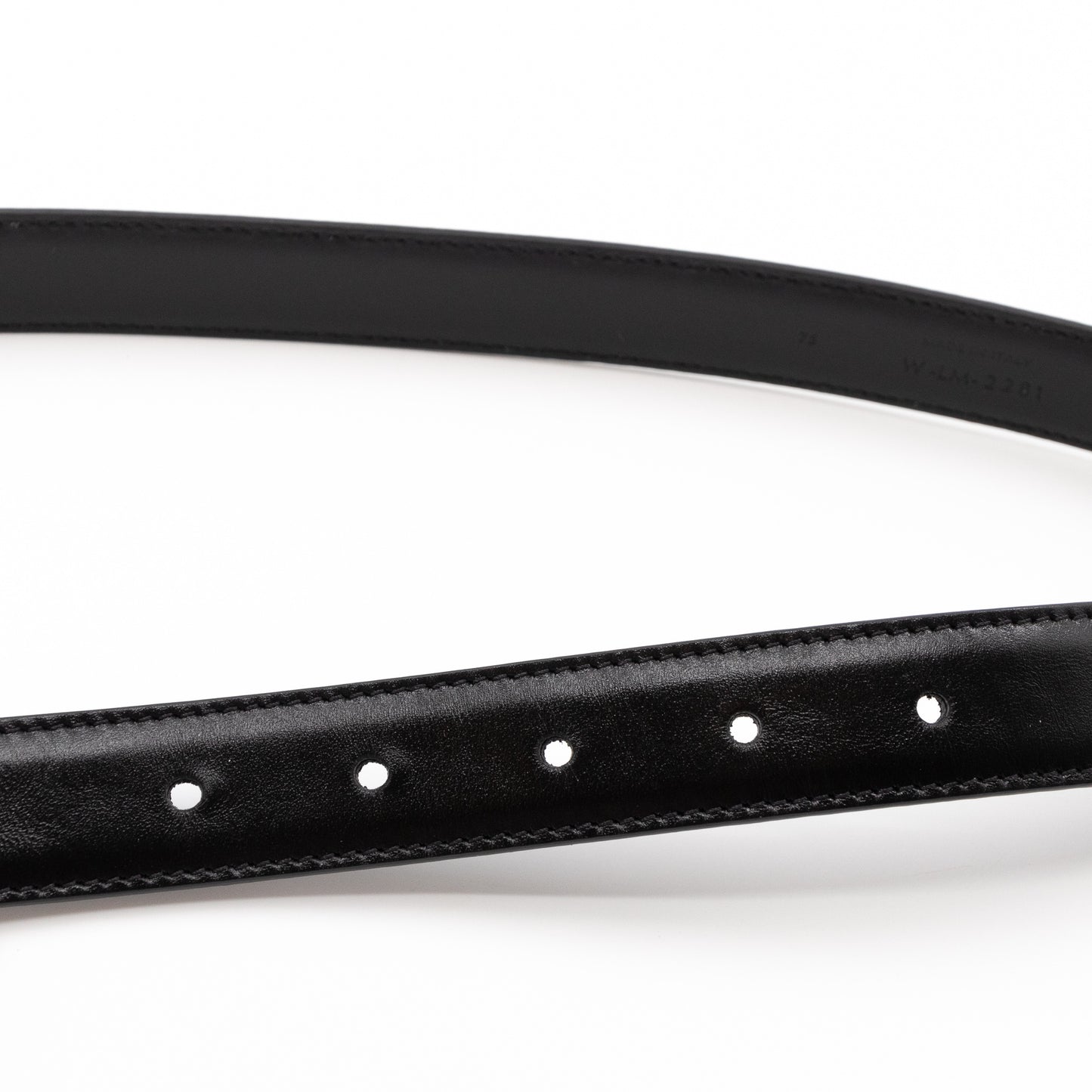 Triomphe Black Leather Belt 75 cm