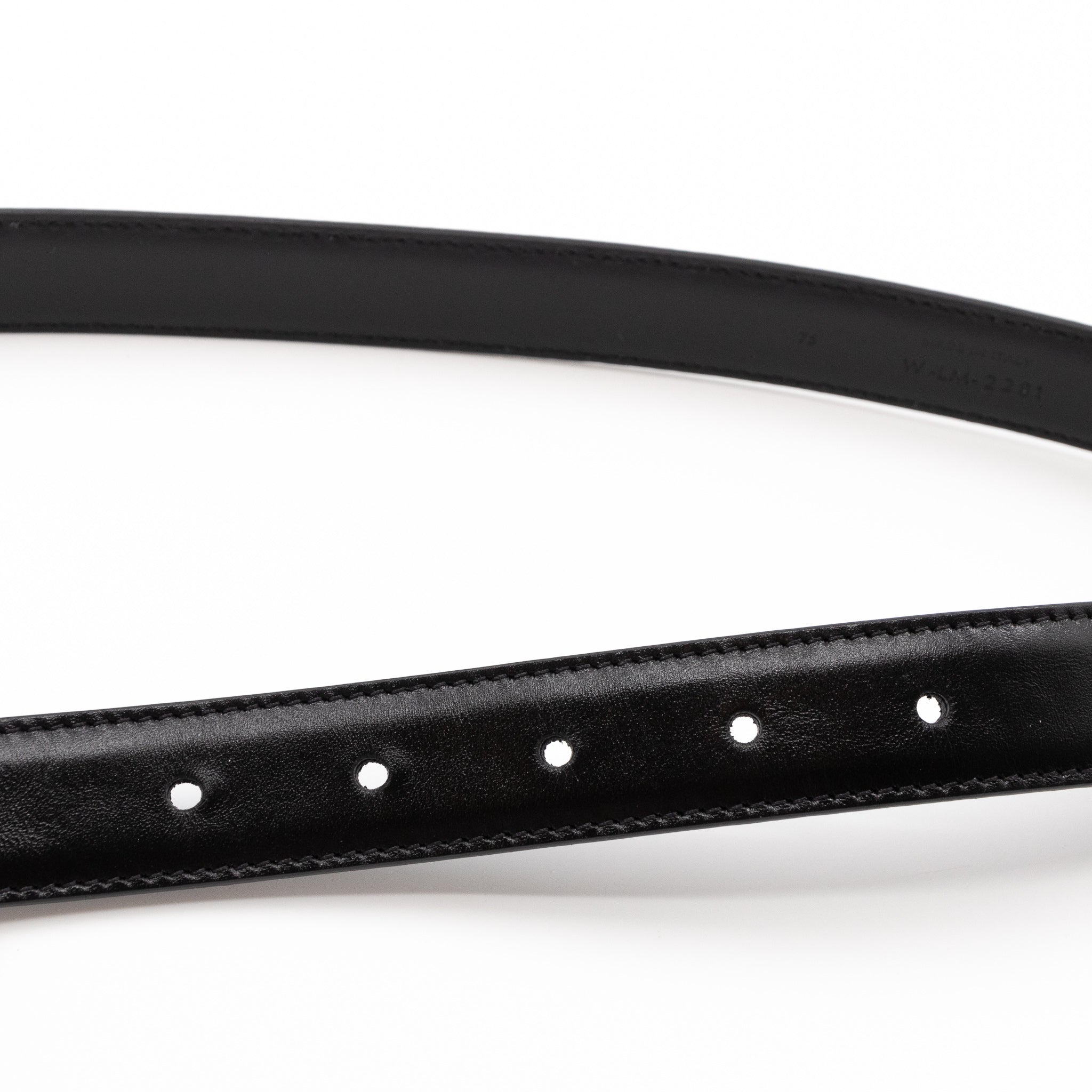 Triomphe Black Leather Belt 75 cm
