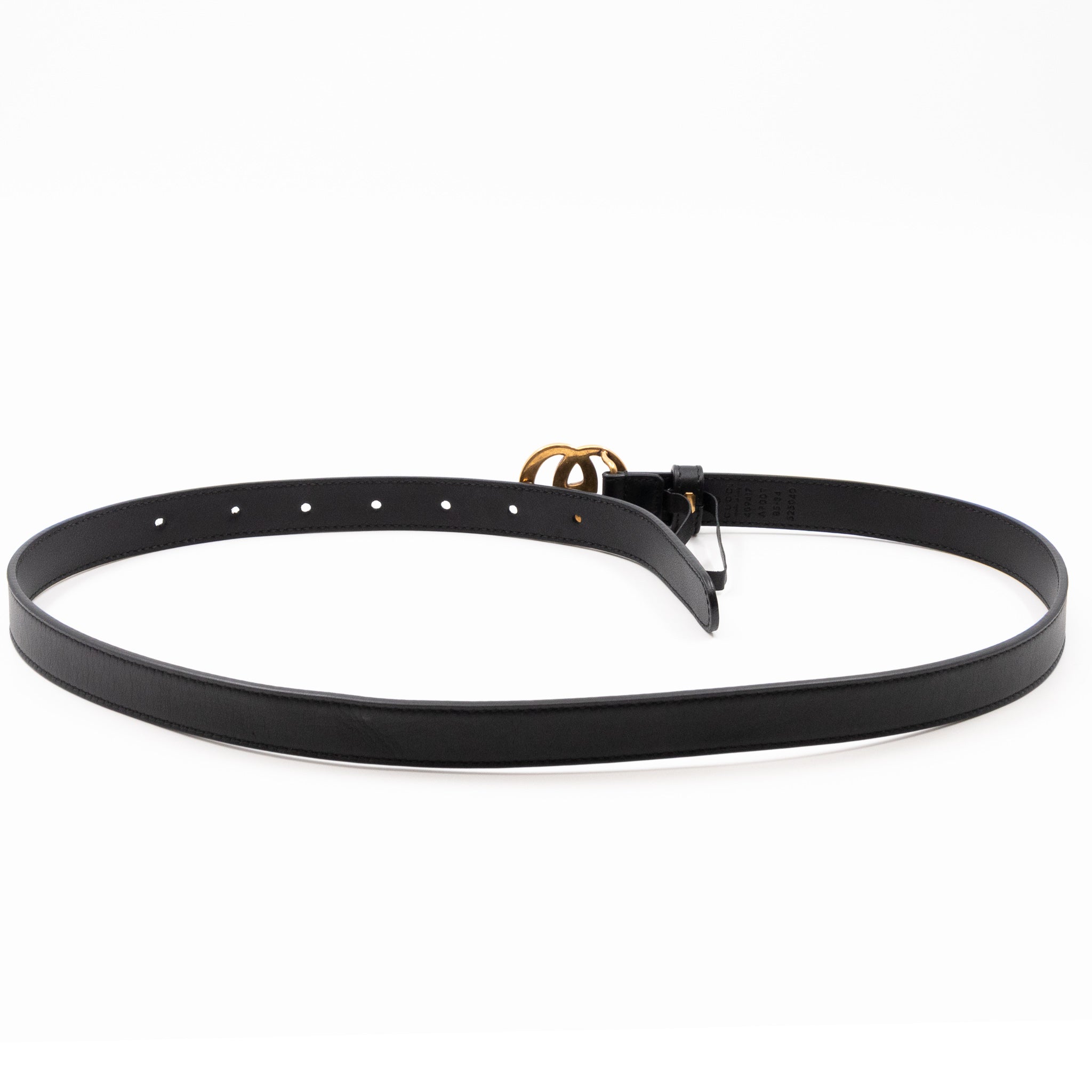 GG Marmont Slim Belt Black Leather 85 cm