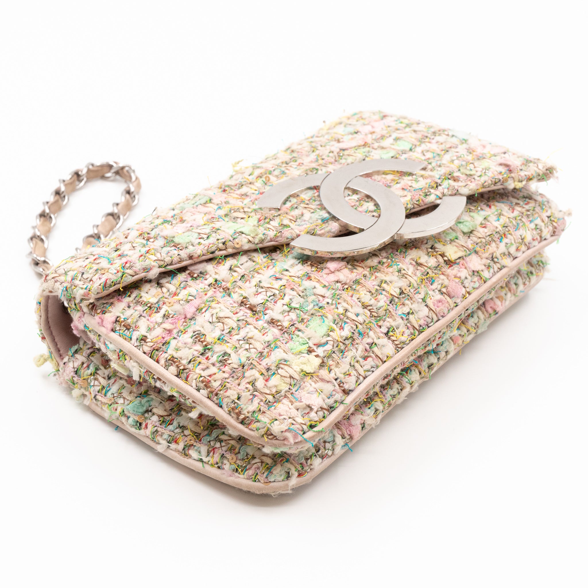 Small Diagonal Flap CC Shoulder Bag Tweed