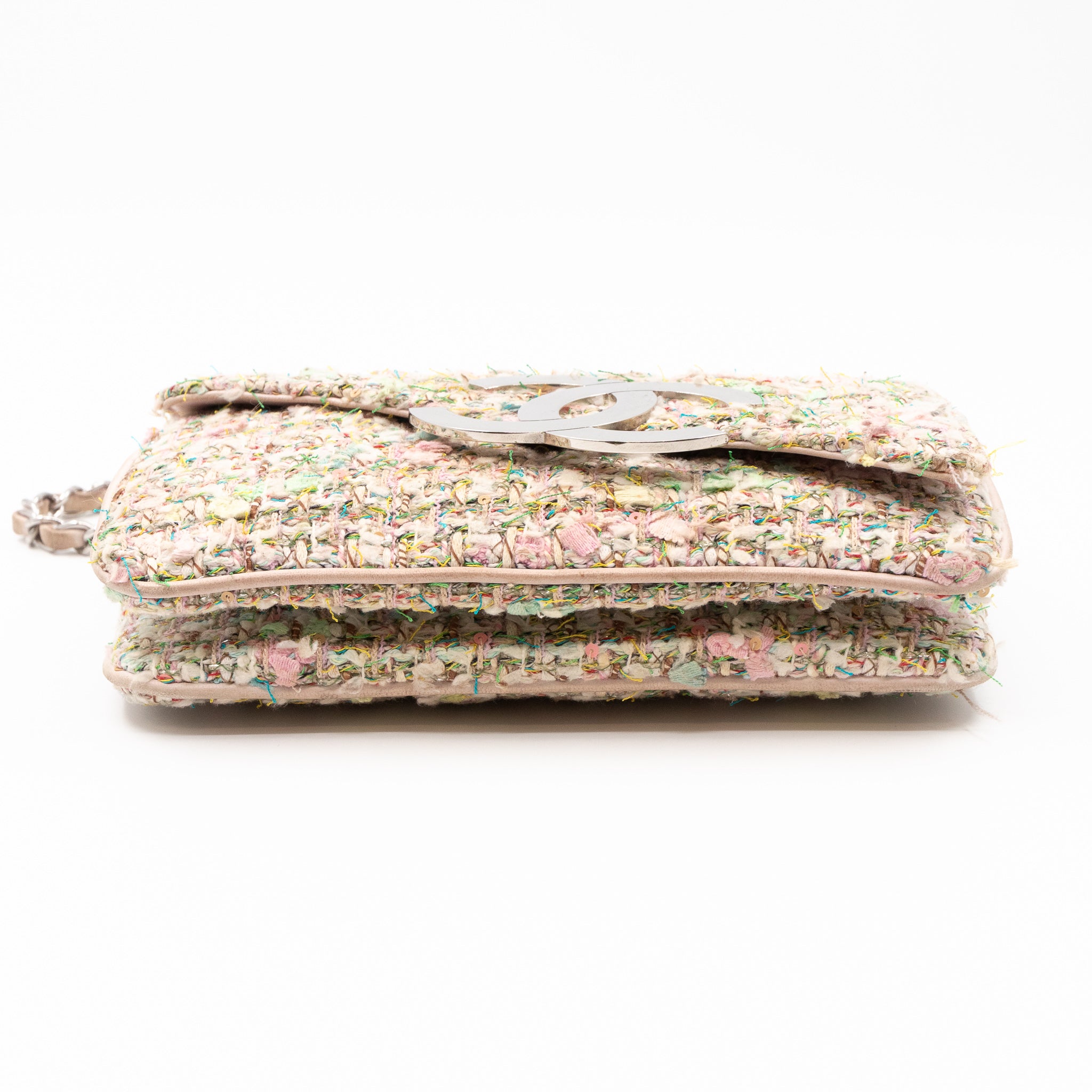 Small Diagonal Flap CC Shoulder Bag Tweed