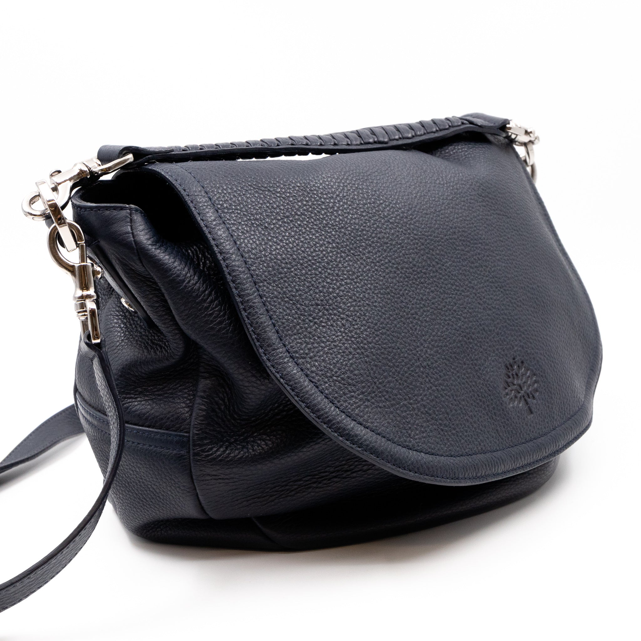 Effie Satchel Navy Blue Leather