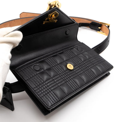 TB Envelope Belt Bag Quilted Black Leather