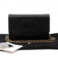 Timeless CC Wallet On Chain Black Caviar Leather