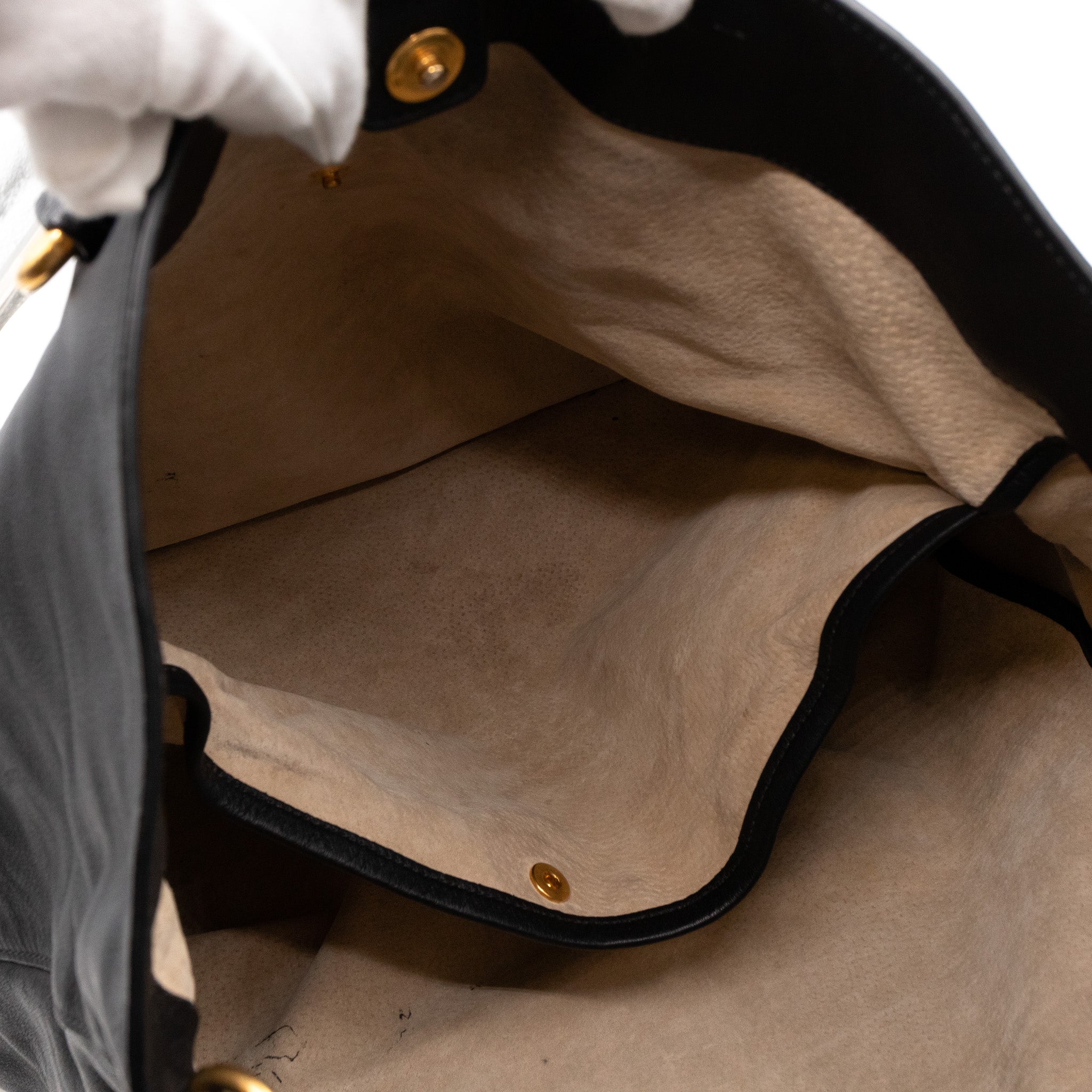 Large Shopping Tote Black Leather