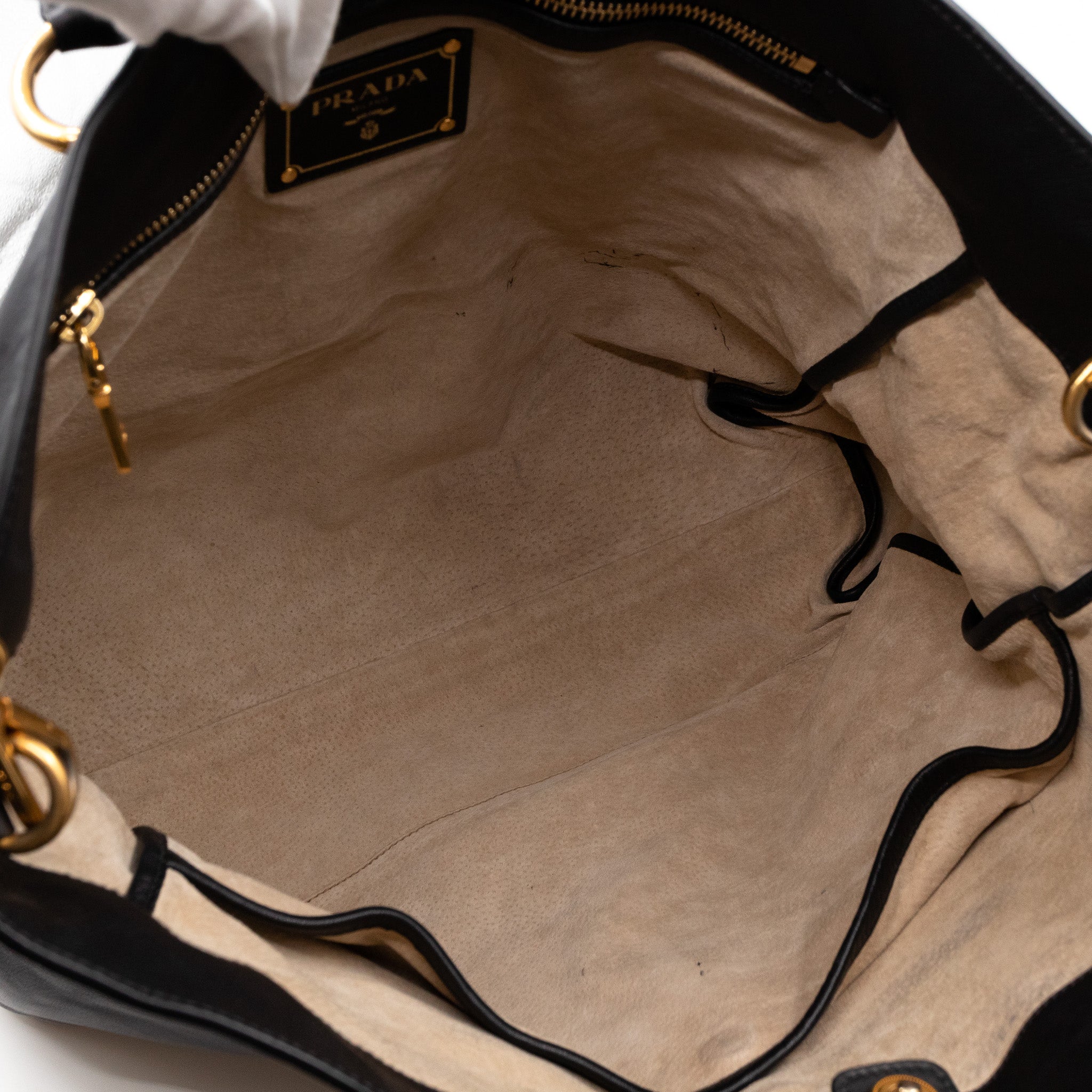 Large Shopping Tote Black Leather