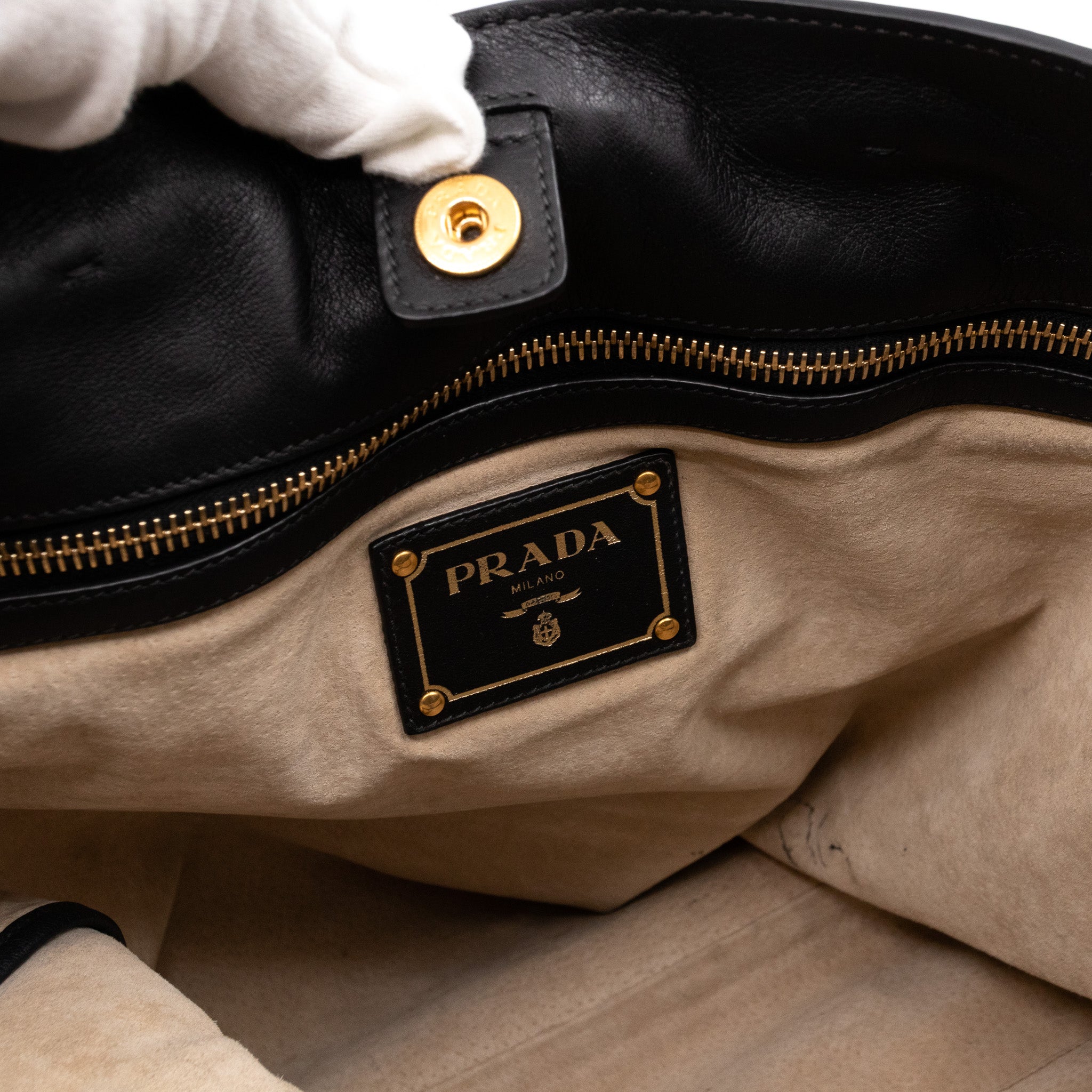Large Shopping Tote Black Leather