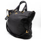 Large Shopping Tote Black Leather