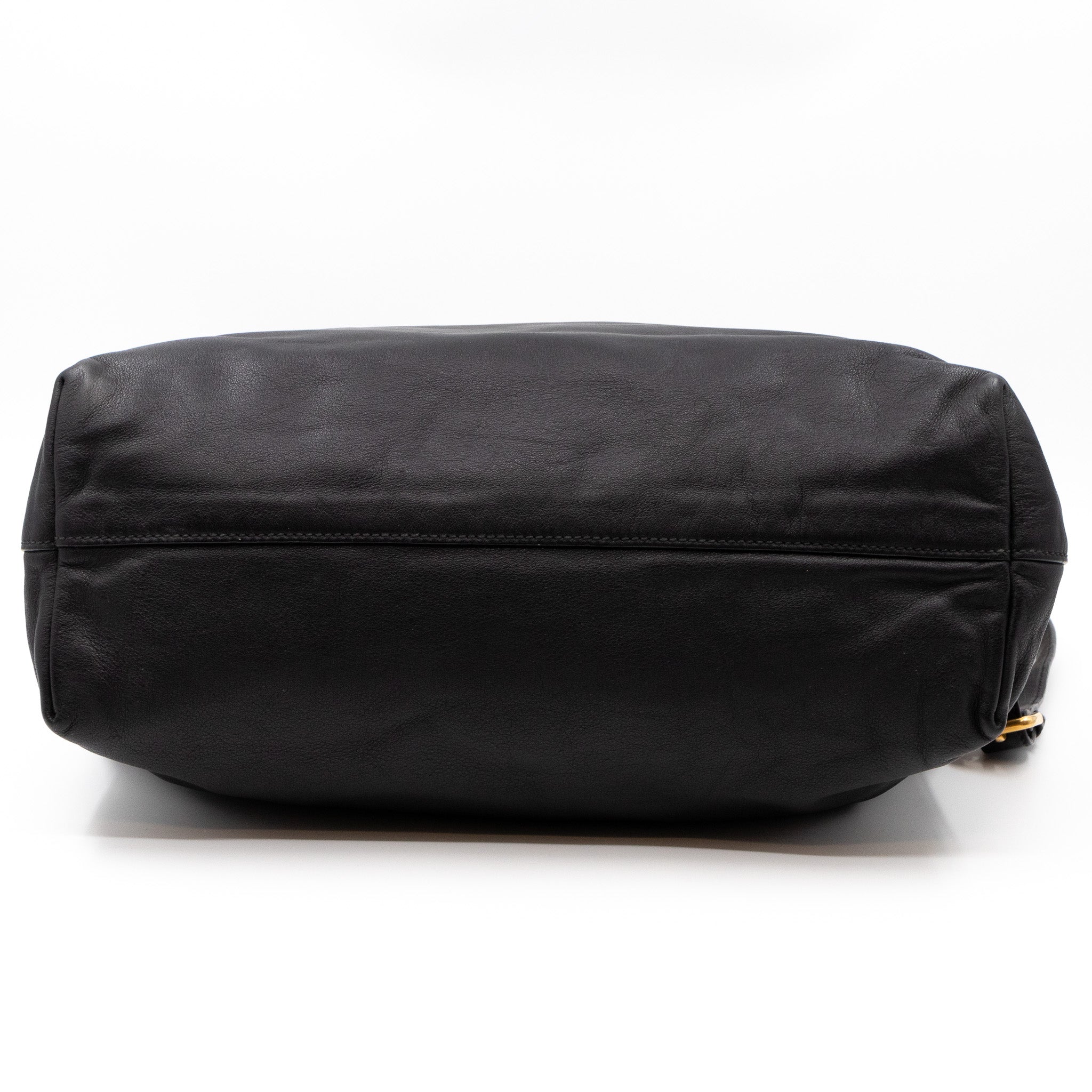 Large Shopping Tote Black Leather