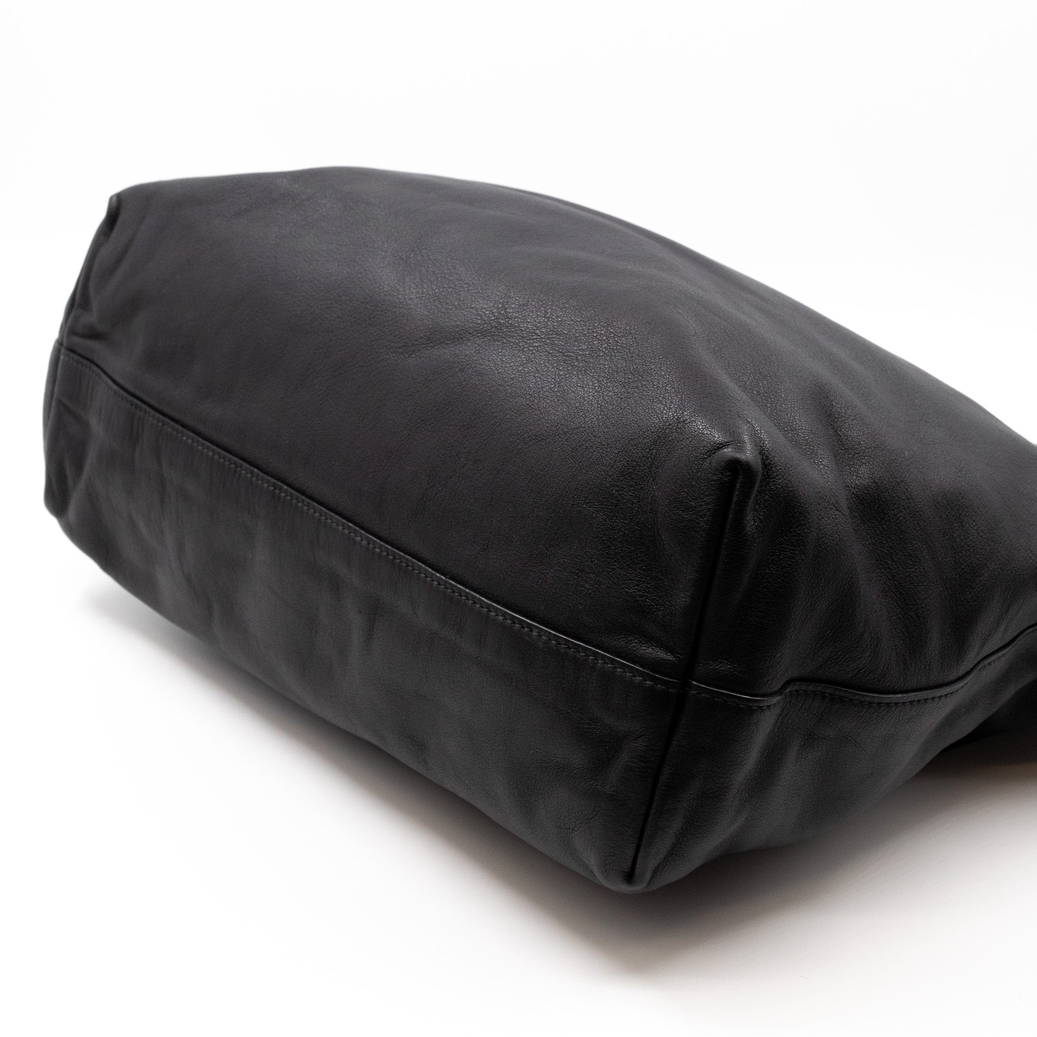 Large Shopping Tote Black Leather