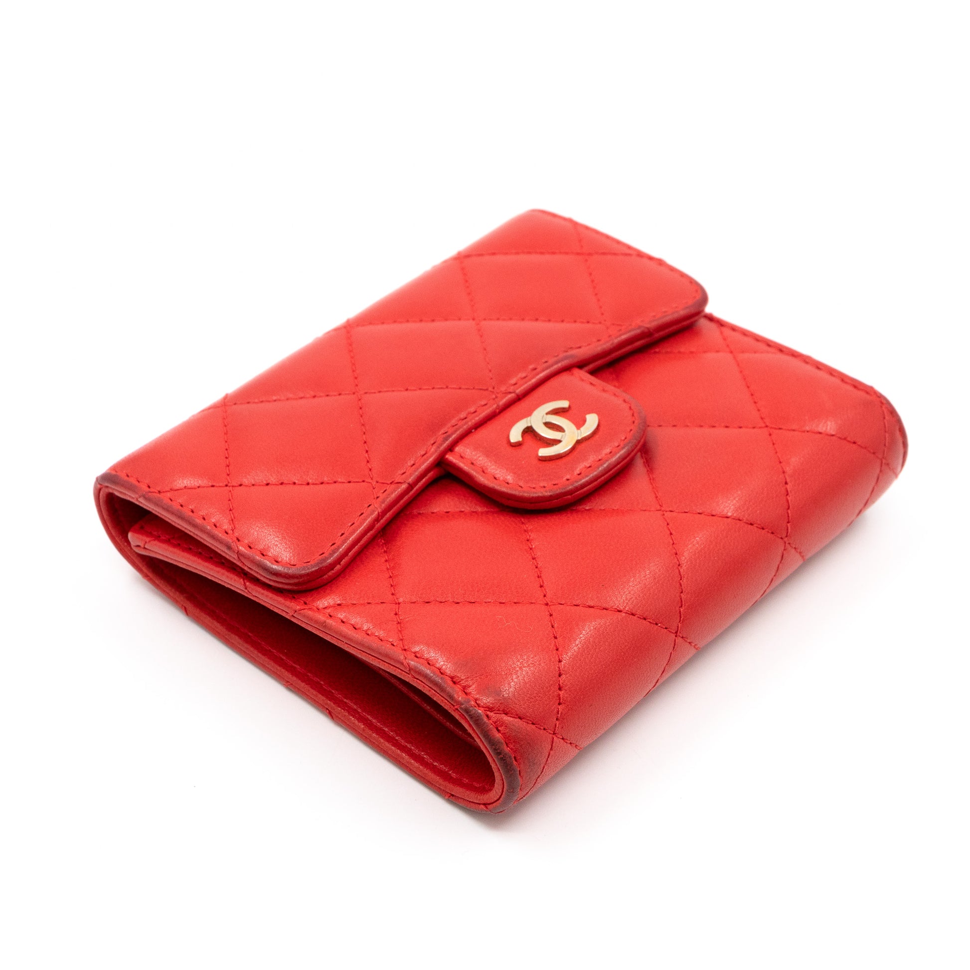 Chanel Small Flap Wallet Red Ap1789 Lambskin