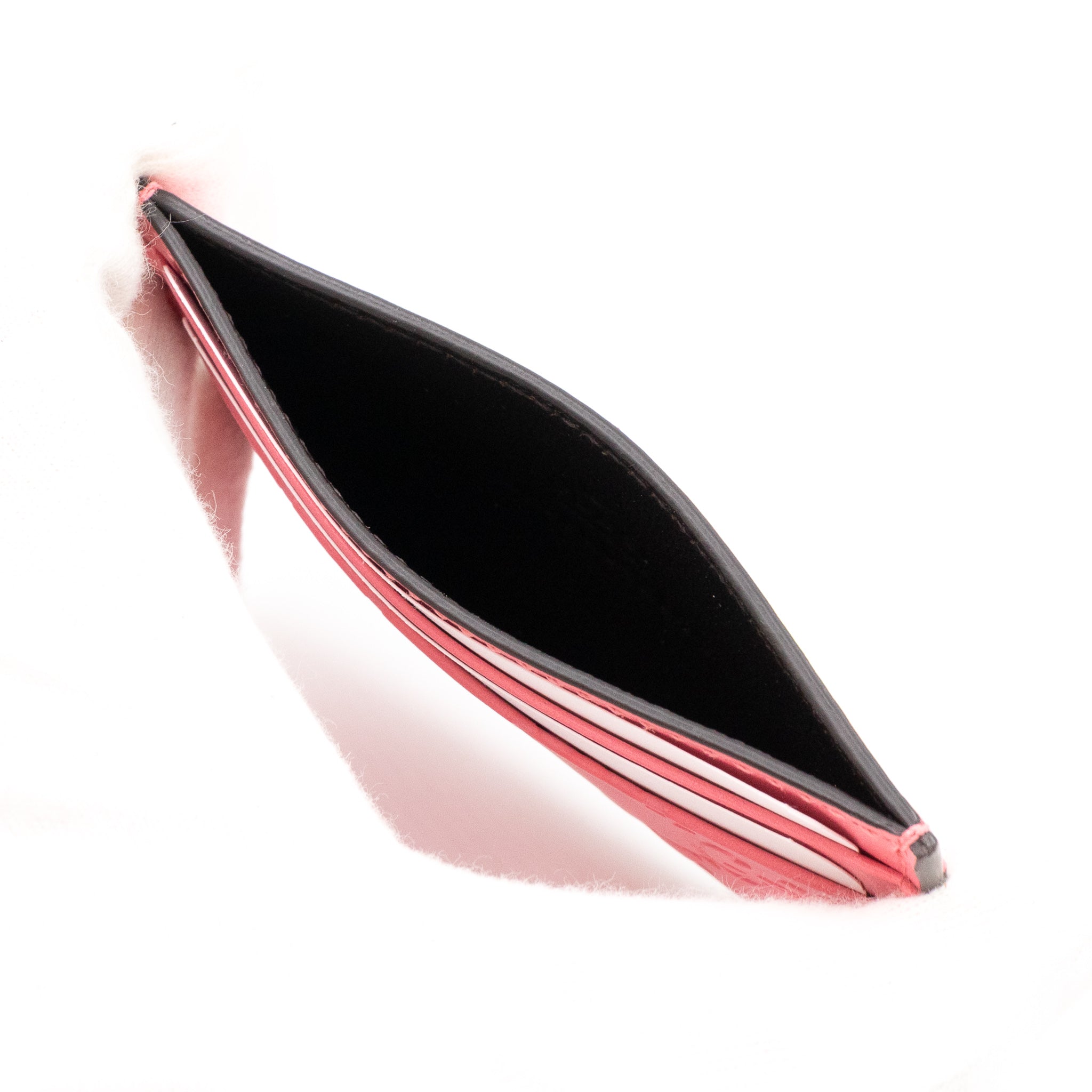 GG Embossed Card Case Pink Leather