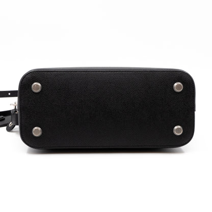 Ville Top Handle Small Black Leather