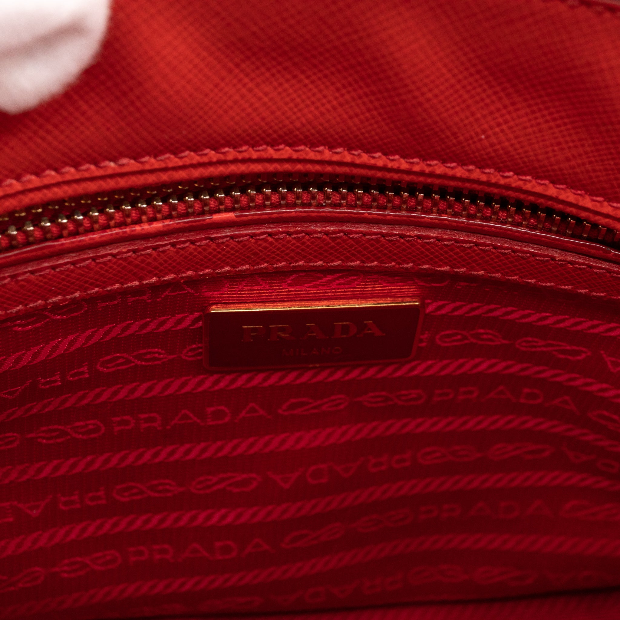 Galleria Small Double Zip Fiery Red Saffiano