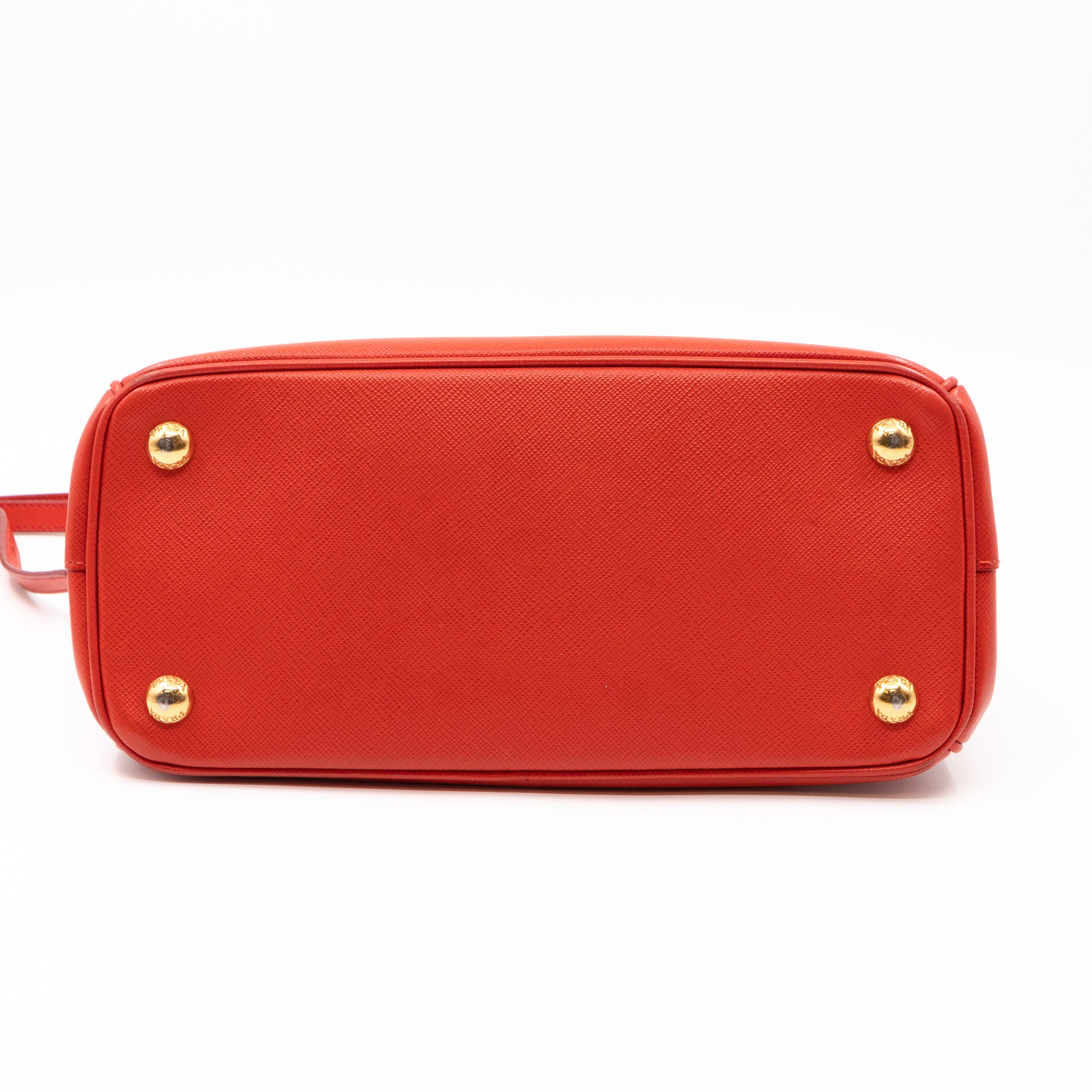 Galleria Small Double Zip Fiery Red Saffiano