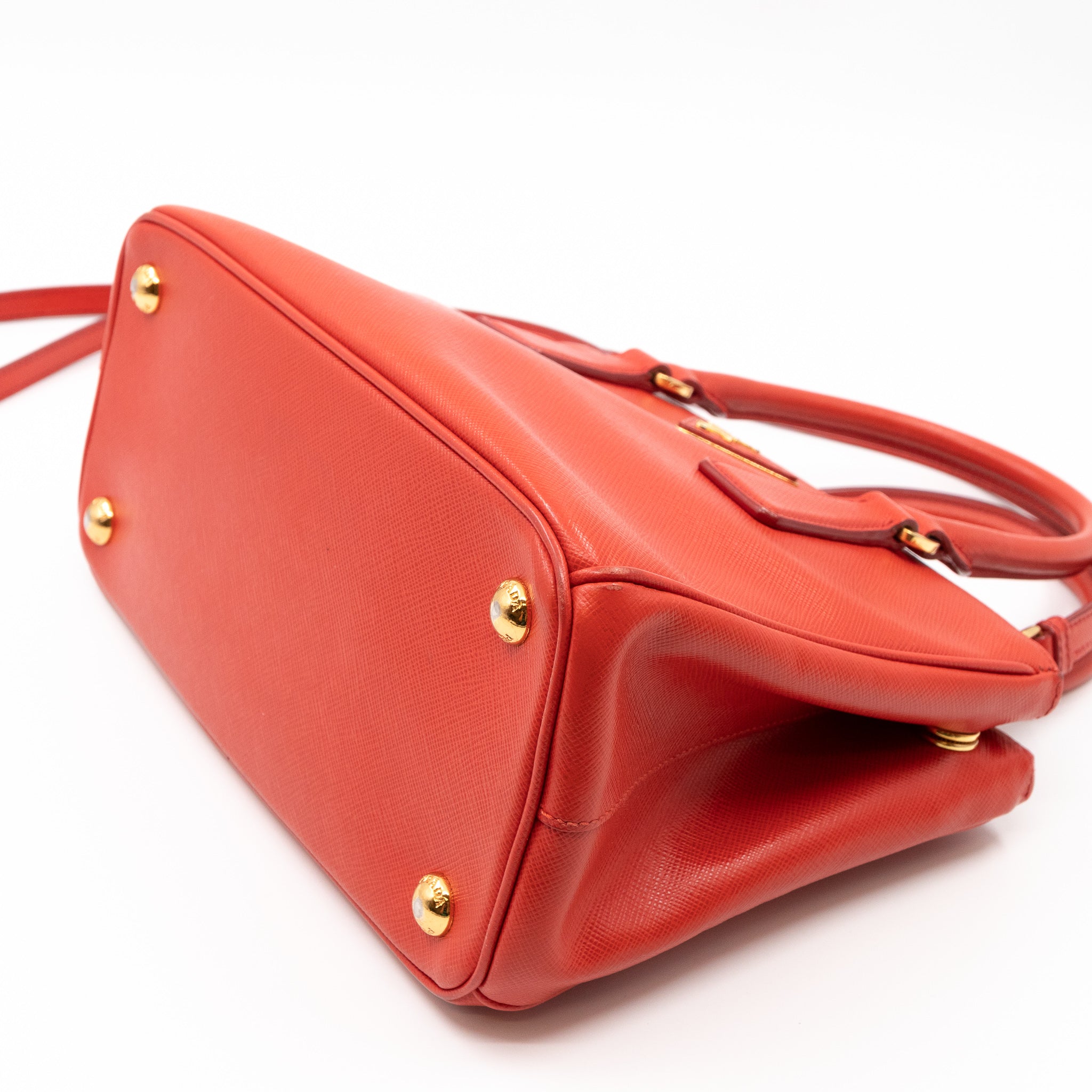 Galleria Small Double Zip Fiery Red Saffiano