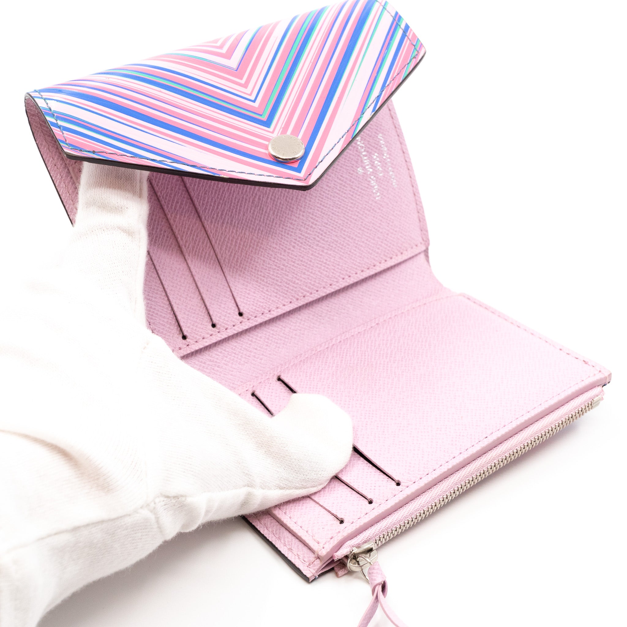 Victorine Wallet Epi Tropical Blue Rose