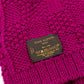 Cable Knit Button Scarf Purple Wool
