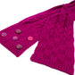 Cable Knit Button Scarf Purple Wool