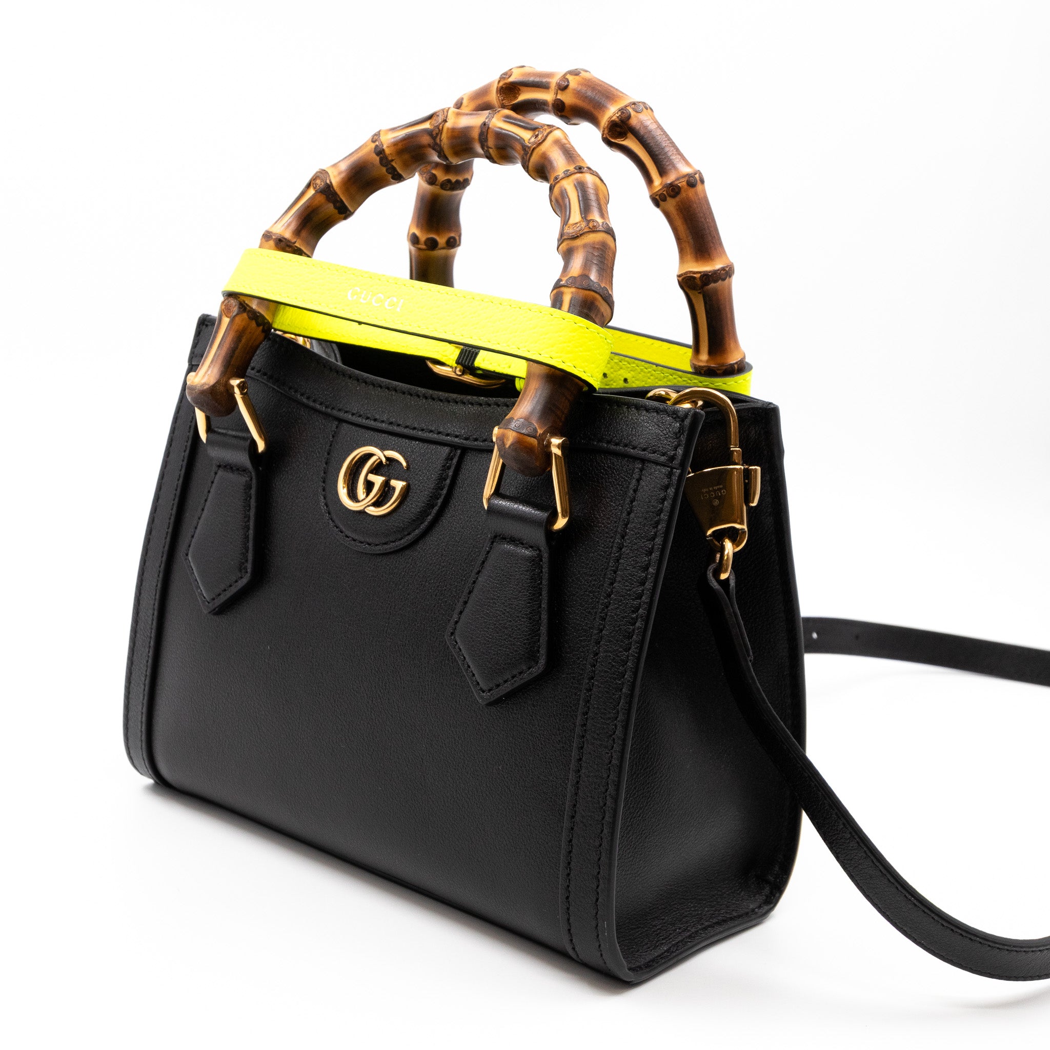 Diana Mini Tote Bag Black Leather